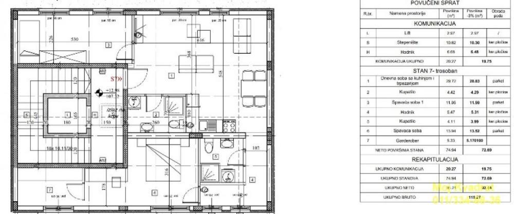 Glavna slika -Trosoban stan na prodaju, 75m2, 206.085€