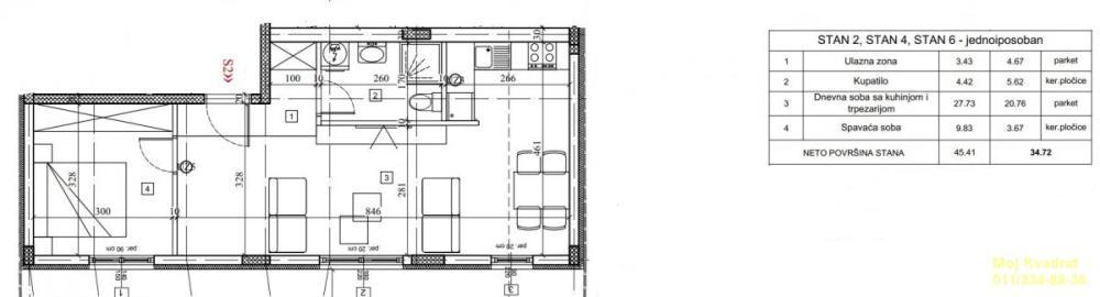 Glavna slika -Jednoiposoban stan na prodaju, 45m2, 124.878€