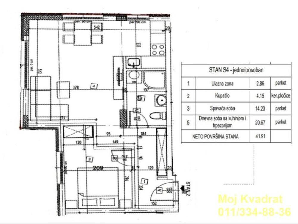 Glavna slika -Jednoiposoban stan na prodaju, 42m2, 92.400€