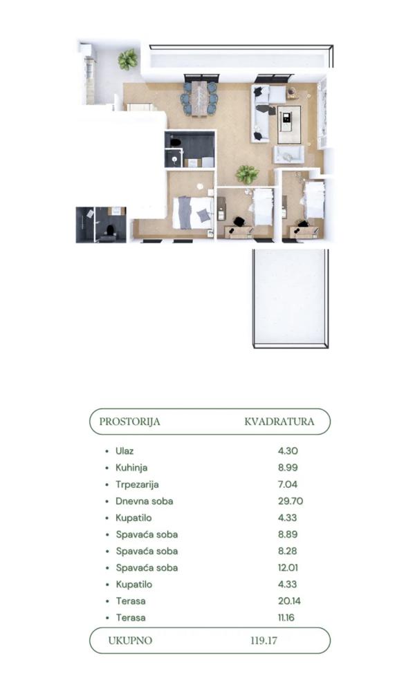 Slika 0 - Trosoban stan na prodaju, 65m2, 208.000€