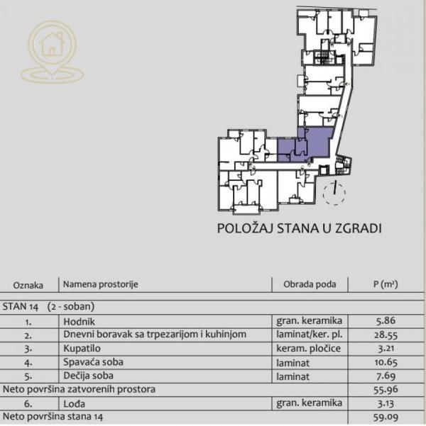 Slika 5 - Dvoiposoban stan na prodaju, 59m2, 141.760€