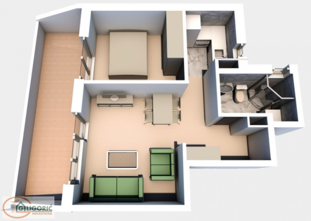 Glavna slika -Živka Davidovića, Jednoiposoban stan na prodaju, 49m2, 171.500€