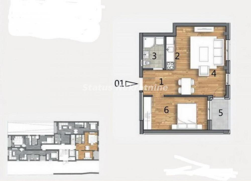 Glavna slika -Dvosoban stan na prodaju, 46m2, 127.200€