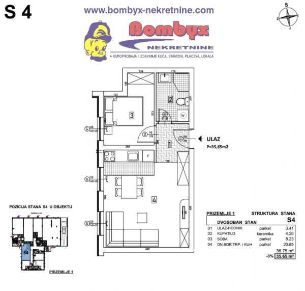 Glavna slika -Jednoiposoban stan na prodaju, 36m2, 90.880€