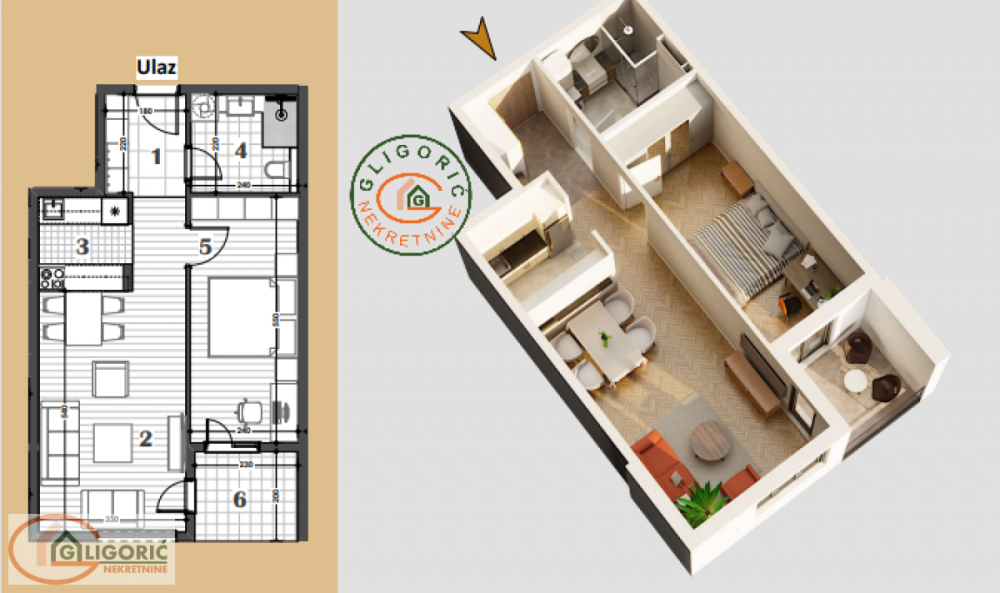 Glavna slika -Dvosoban stan na prodaju, 51m2, 192.000€