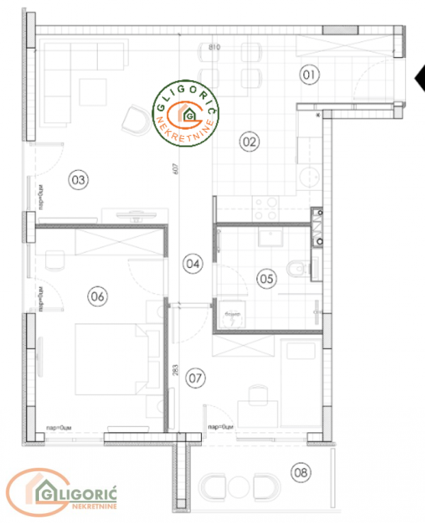 Glavna slika -Dvoiposoban stan na prodaju, 62m2, 155.300€