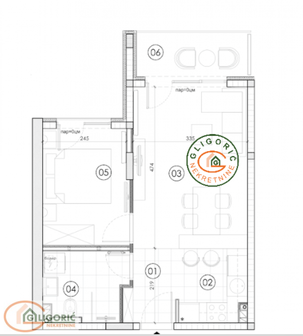 Glavna slika -Dvosoban stan na prodaju, 40m2, 96.950€