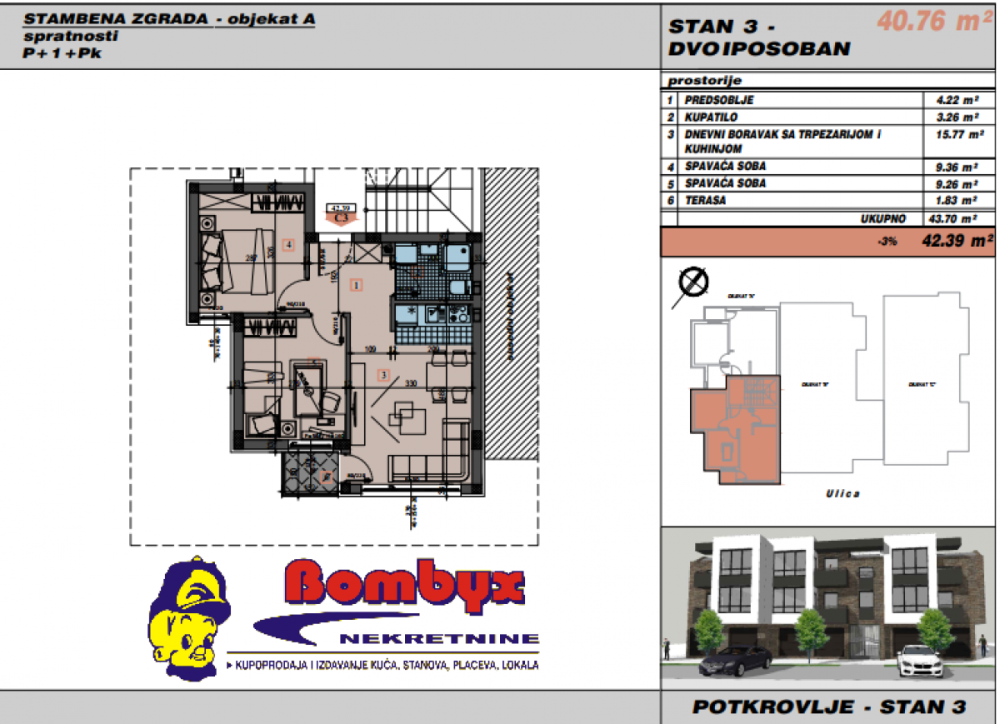 Slika 2 - Dvoiposoban stan na prodaju, 42m2, 93.851€