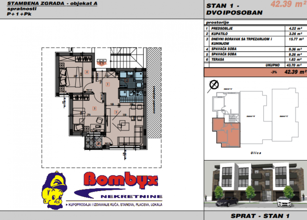Slika 1 - Dvoiposoban stan na prodaju, 42m2, 93.851€