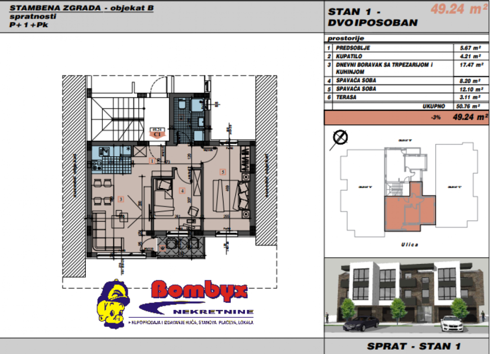 Slika 3 - Dvoiposoban stan na prodaju, 42m2, 93.851€