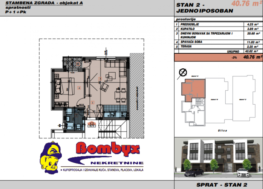Slika 1 - Jednoiposoban stan na prodaju, 38m2, 85.482€