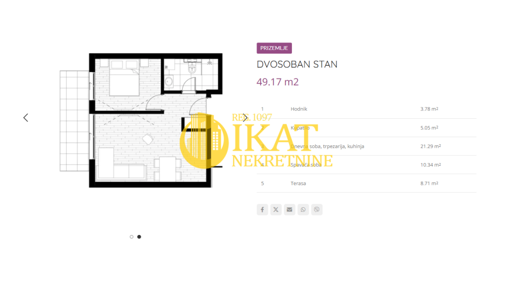 Slika 1 - Rade Končara, Jednoiposoban stan na prodaju, 49m2, 177.012€