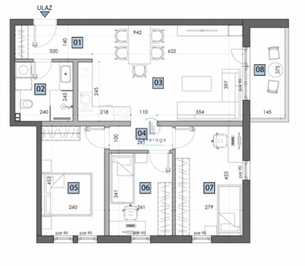 Slika 1 - Troiposoban stan na prodaju, 77m2, 94.147€