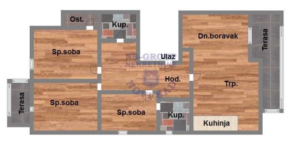 Slika 1 - Troiposoban stan na prodaju, 80m2, 138.680€