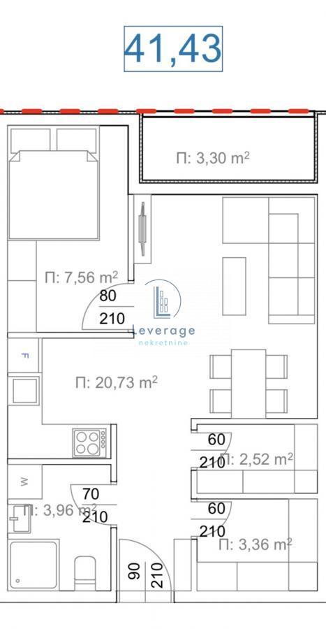 Glavna slika -Teodora Mirijevskog, Jednoiposoban stan na prodaju, 41m2, 99.433€