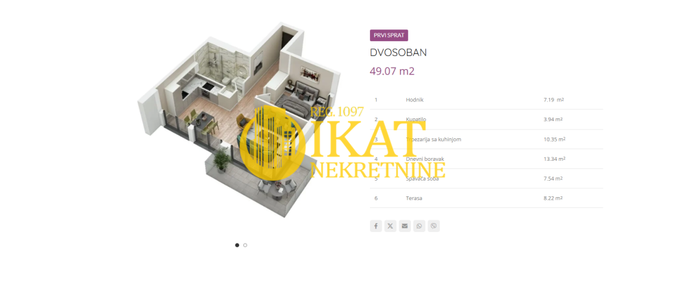 Slika 1 - Dvosoban stan na prodaju, 49m2, 171.745€