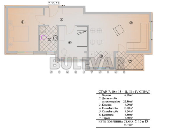 Slika 3 - Krfska, Dvoiposoban stan na prodaju, 94m2, 134.695€