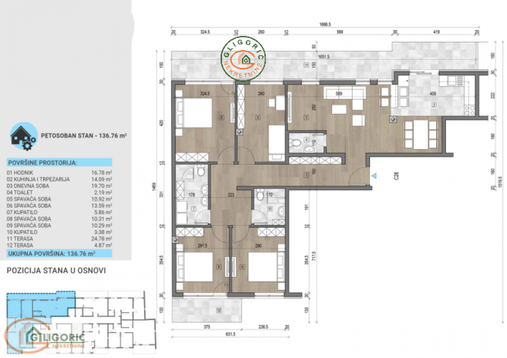 Glavna slika -Petosoban stan na prodaju, 137m2, 357.500€