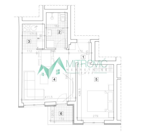 Glavna slika -Jednoiposoban stan na prodaju, 39m2, 144.420€