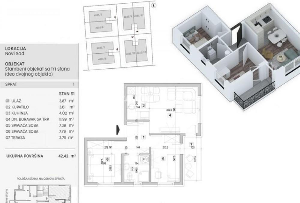 Glavna slika -Dvoiposoban stan na prodaju, 42m2, 83.000€