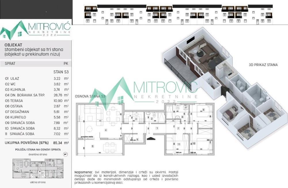 Glavna slika -Četvorosoban stan na prodaju, 85m2, 131.300€