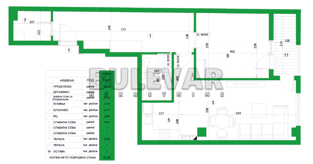 Slika 4 - Bulevar dr Zorana, Dvosoban stan na prodaju, 59m2, 125.500€