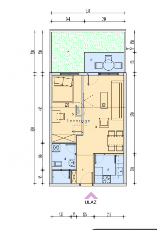 Slika 3 - Jednoiposoban stan na prodaju, 56m2, 78.050€