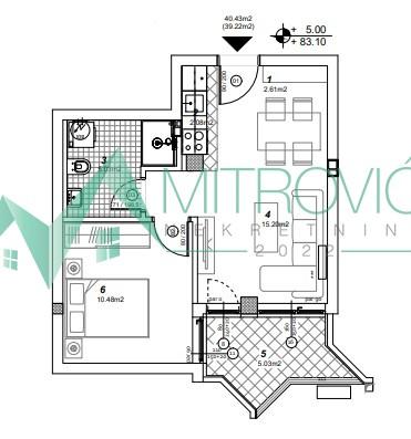 Glavna slika -Dvosoban stan na prodaju, 39m2, 107.051€