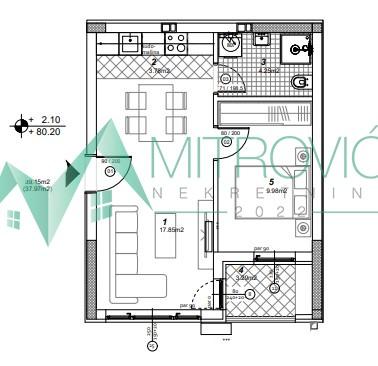 Glavna slika -Dvosoban stan na prodaju, 38m2, 105.620€