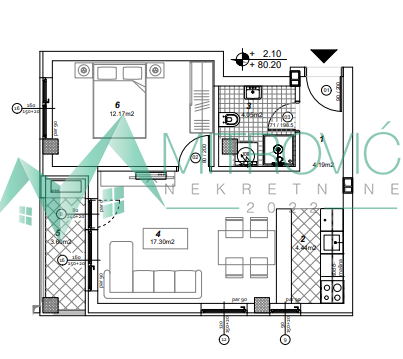 Glavna slika -Dvosoban stan na prodaju, 44m2, 118.850€