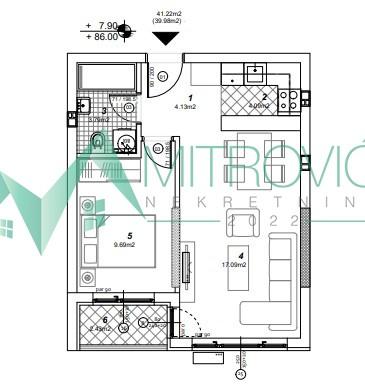 Glavna slika -Dvosoban stan na prodaju, 40m2, 111.180€