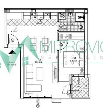 Glavna slika -Dvosoban stan na prodaju, 41m2, 113.520€