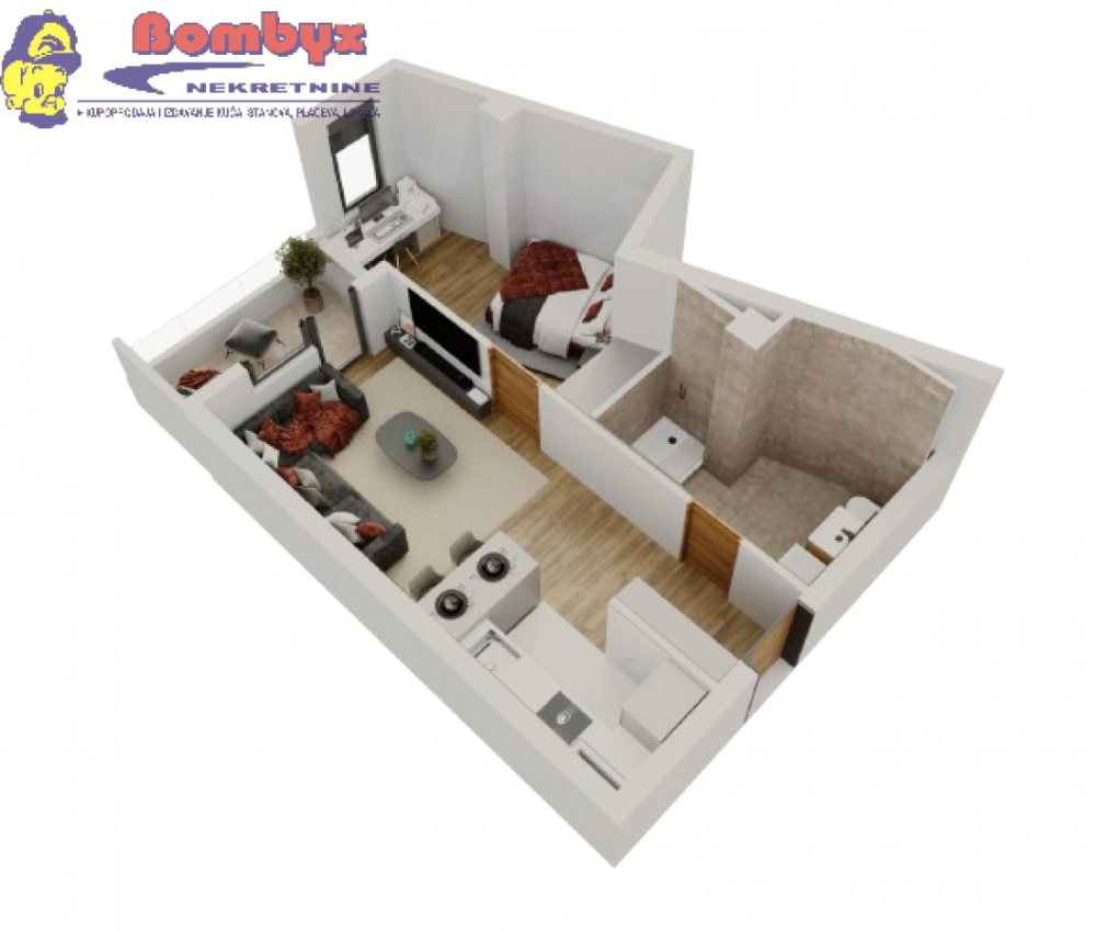 Glavna slika -Jednoiposoban stan na prodaju, 42m2, 105.000€