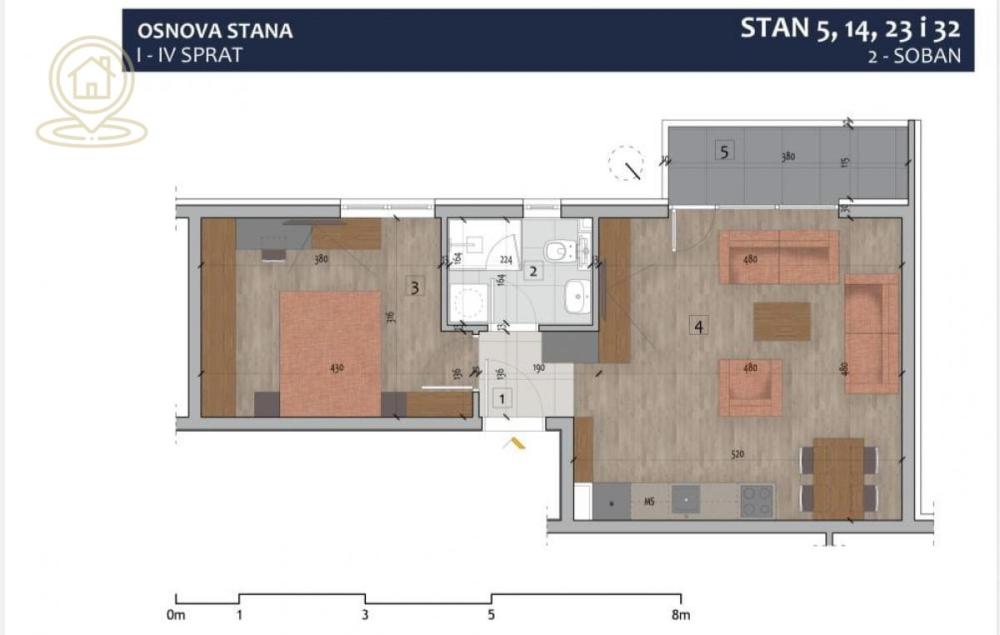 Slika 2 - Jednoiposoban stan na prodaju, 47m2, 117.250€