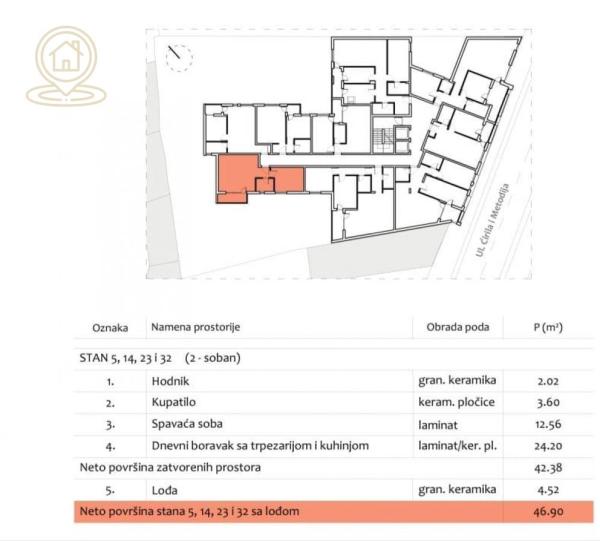 Slika 1 - Jednoiposoban stan na prodaju, 47m2, 117.250€