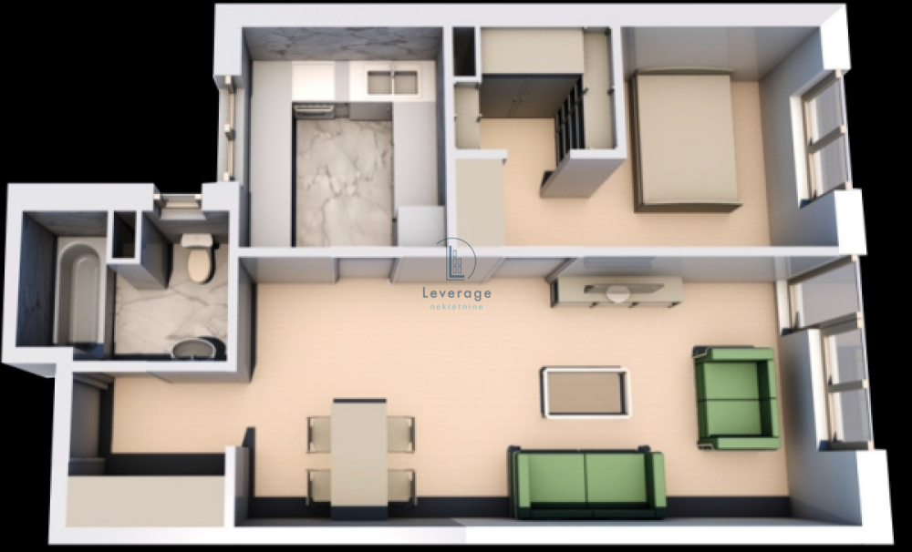 Slika 1 - Dvosoban stan na prodaju, 51m2, 155.970€