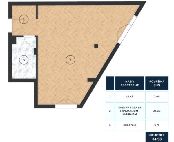 Slika 8 - Jednosoban stan na prodaju, 35m2, 65.240€