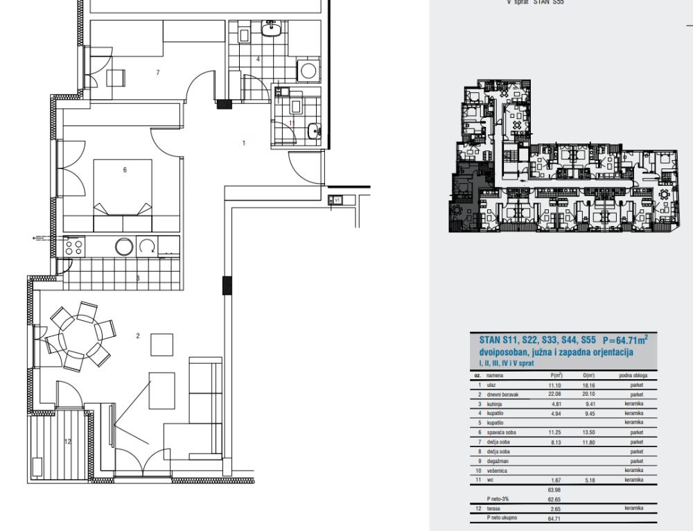 Slika 1 - Dvoiposoban stan na prodaju, 64m2, 151.390€