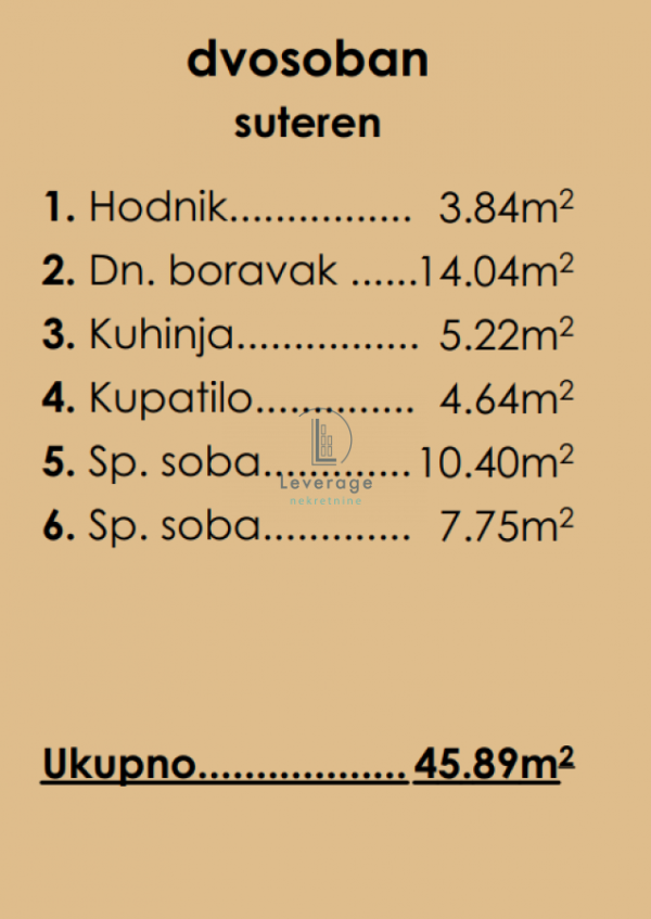 Slika 3 - Dvoiposoban stan na prodaju, 45m2, 140.850€