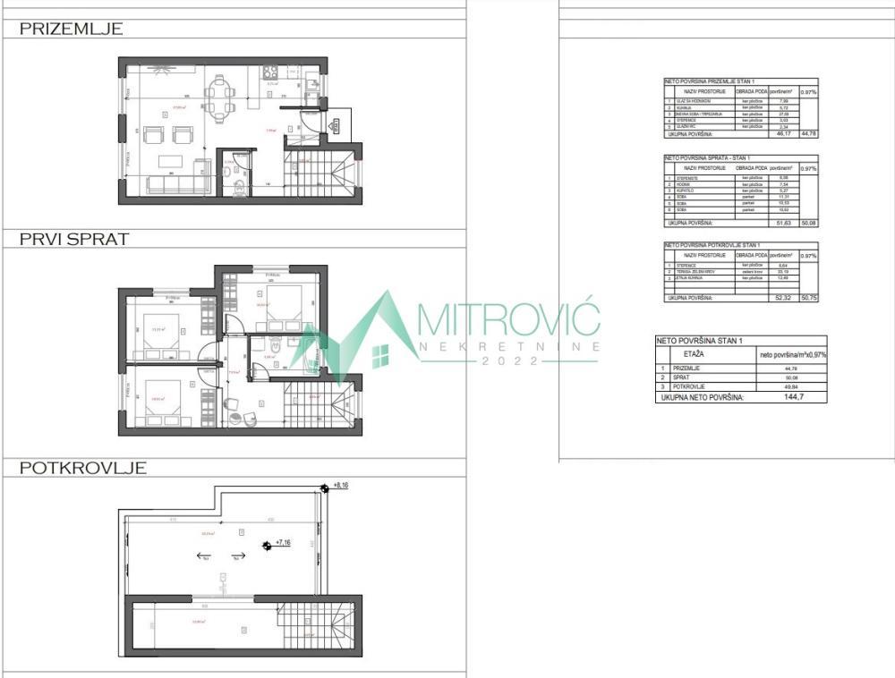 Glavna slika -Četvorosoban stan na prodaju, 145m2, 268.274€