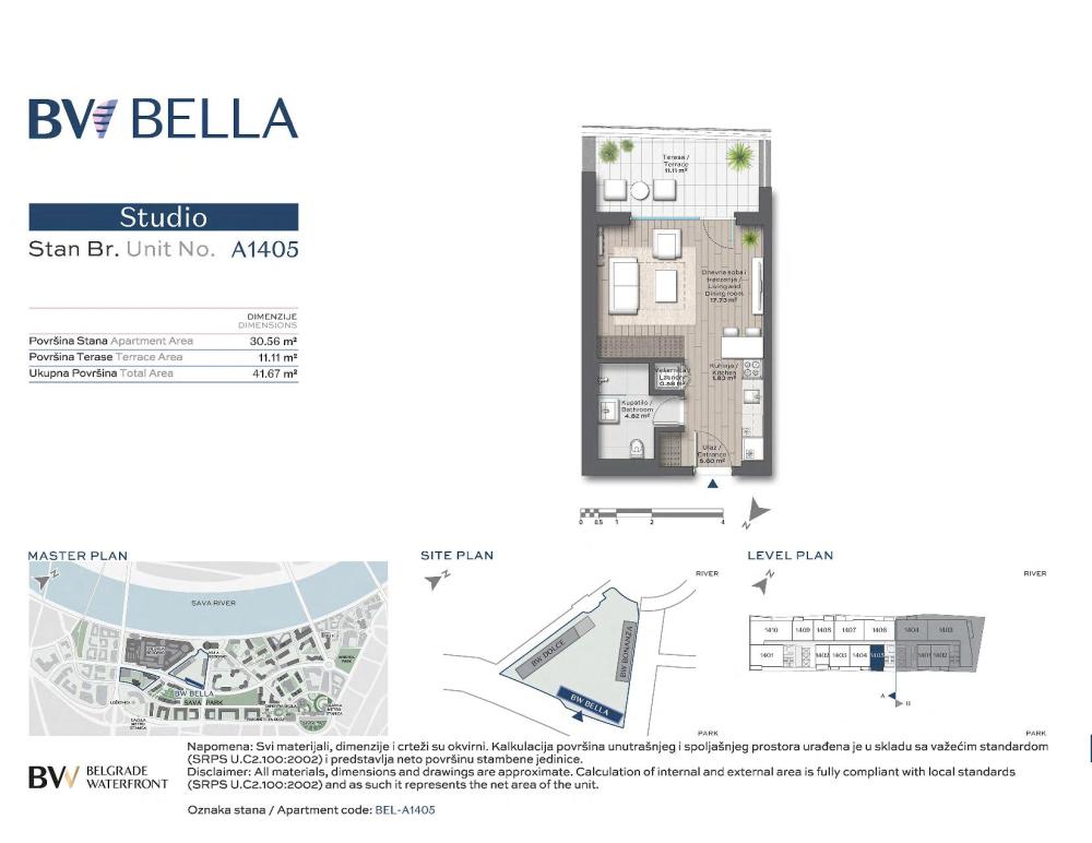 Slika 7 - Belgrade Waterfront - BW Bella, Jednosoban stan na prodaju, 42m2, 219.888€
