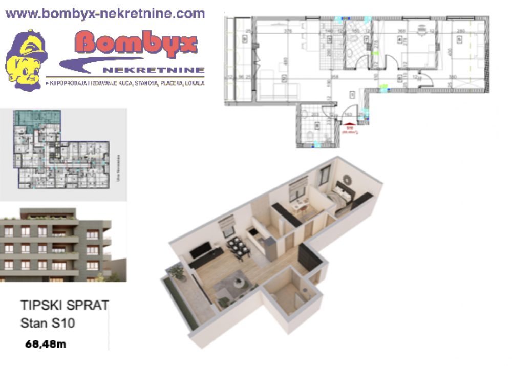 Slika 3 - Trosoban stan na prodaju, 68m2, 167.800€