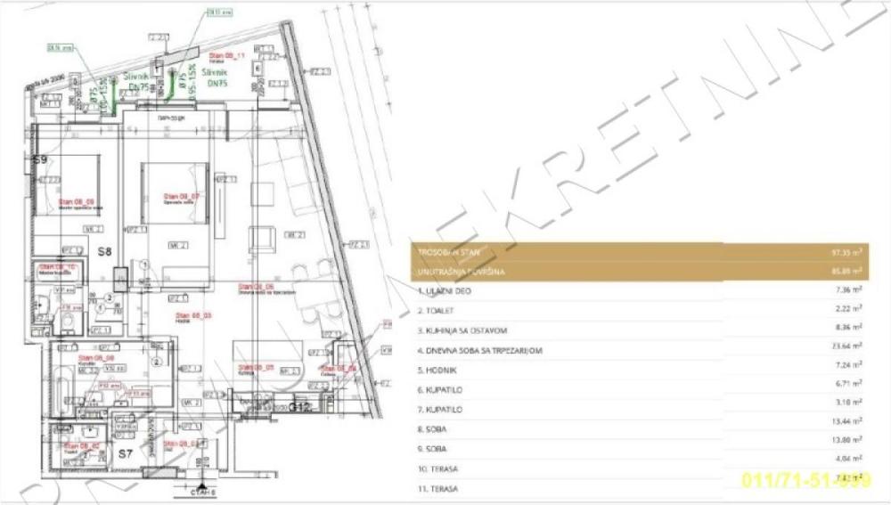 Slika 3 - Kumodraška, Trosoban stan na prodaju, 97m2, 292.000€