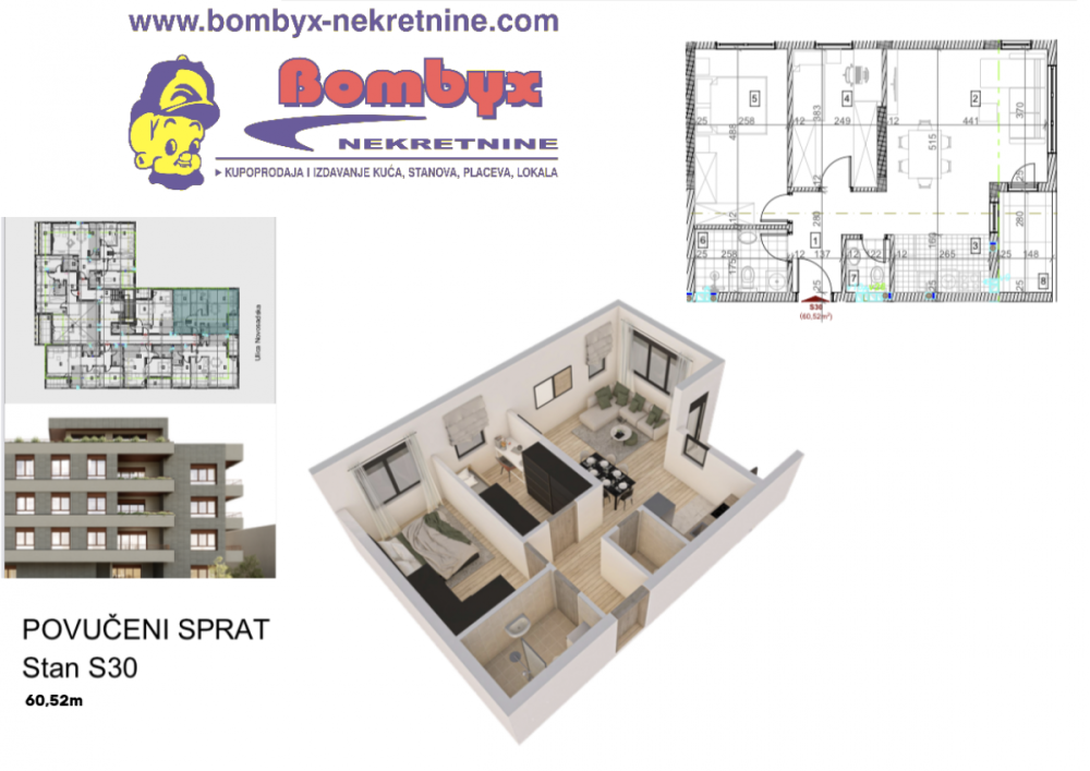 Slika 3 - Trosoban stan na prodaju, 61m2, 148.200€