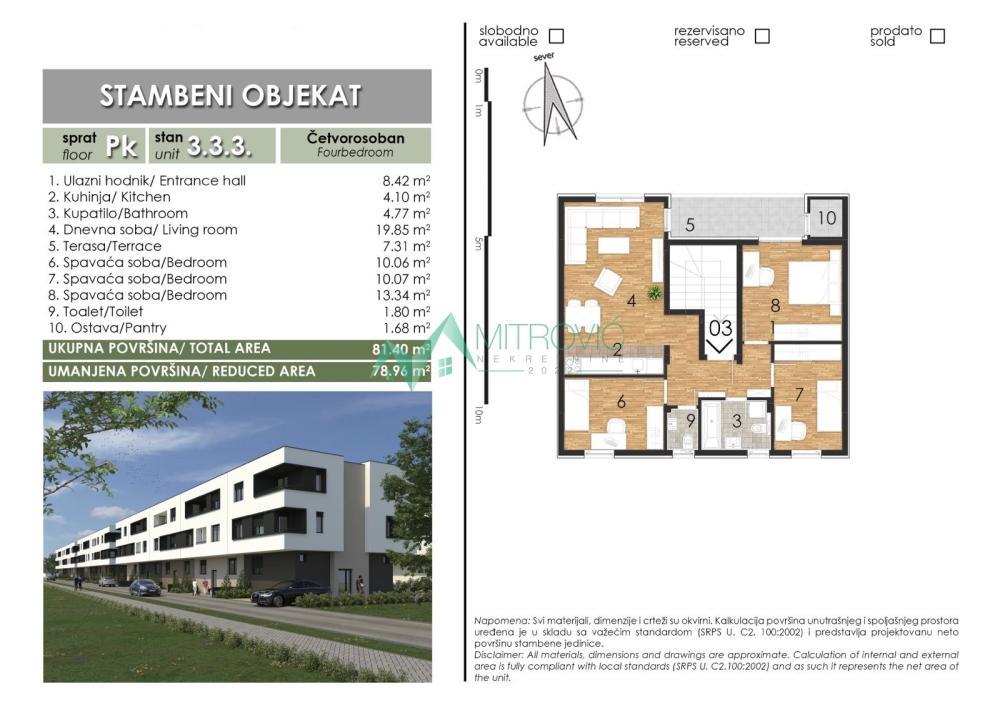 Glavna slika -Četvorosoban stan na prodaju, 79m2, 126.043€
