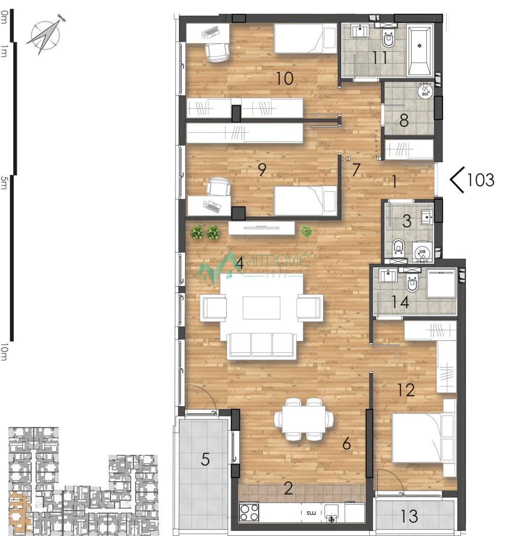 Glavna slika -Četvorosoban stan na prodaju, 110m2, 285.580€