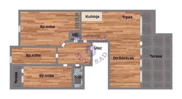 Glavna slika -Četvorosoban stan na prodaju, 83m2, 163.000€