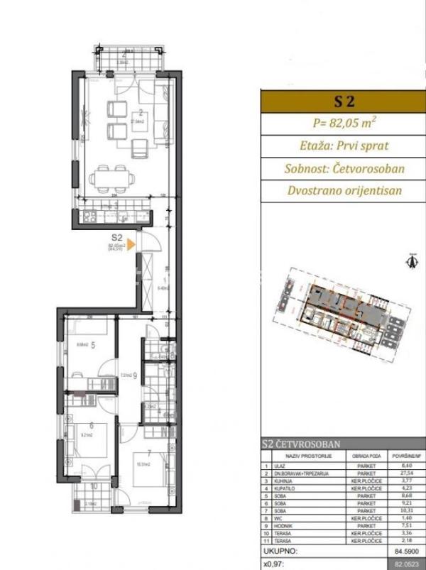 Slika 6 - Četvorosoban stan na prodaju, 84m2, 147.100€