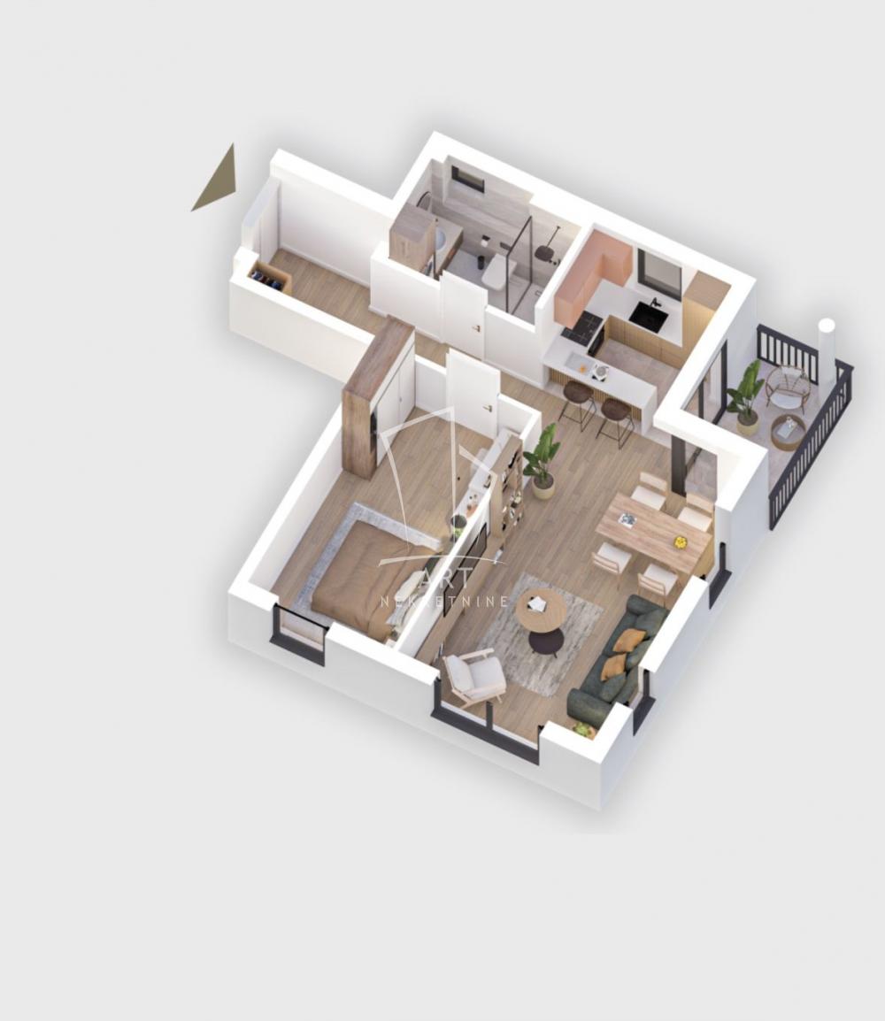 Slika 1 - Vojvode Bojovića, Dvosoban stan na prodaju, 51m2, 176.000€