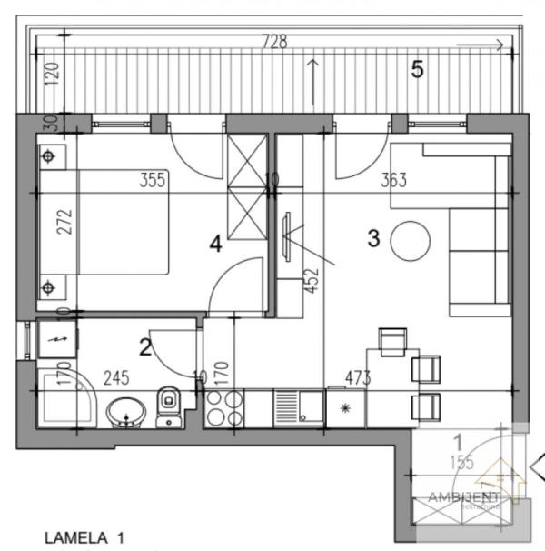 Slika 9 - Jednoiposoban stan na prodaju, 43m2, 88.098€